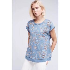 Anthropologie Akemi + Kin Women’s Large Hildie Cap Sleeve Bead Detail Sweatshirt